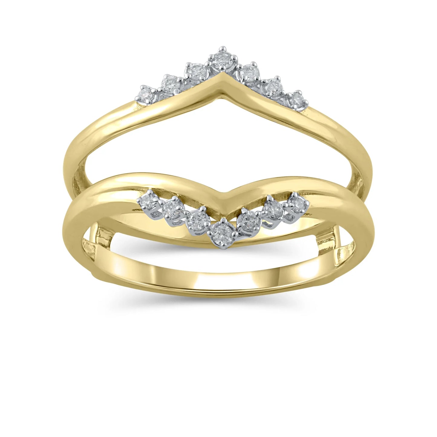 1/10 Carat T.W. (I2 clarity, H-I color) Brilliance Fine Jewelry Diamond Enhancer Ring in 10kt Yellow Gold, Size 7