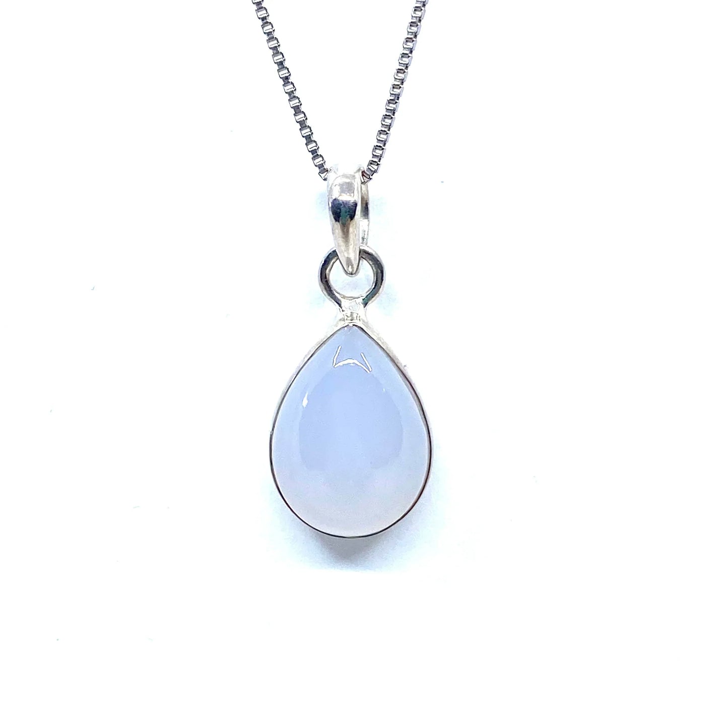 Beautiful Soft Lavender Chalcedony Sterling Silver Pendant Necklace