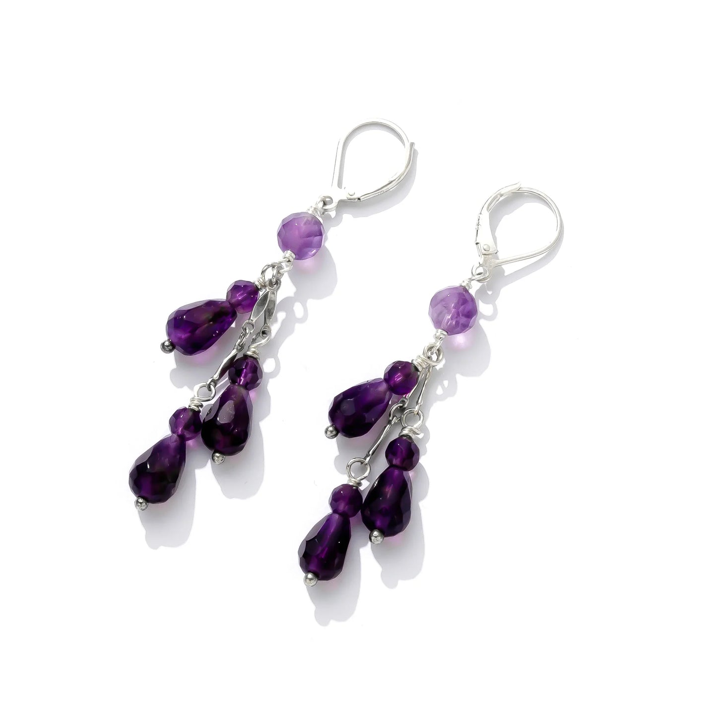 Gorgeous Amethyst Sterling Silver Statement Earrings