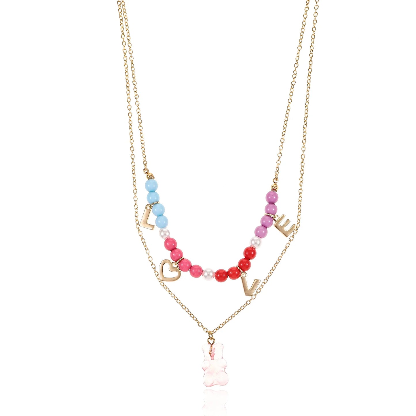 Way to Celebrate Valentine's Day Love Necklaces, 2 Piece