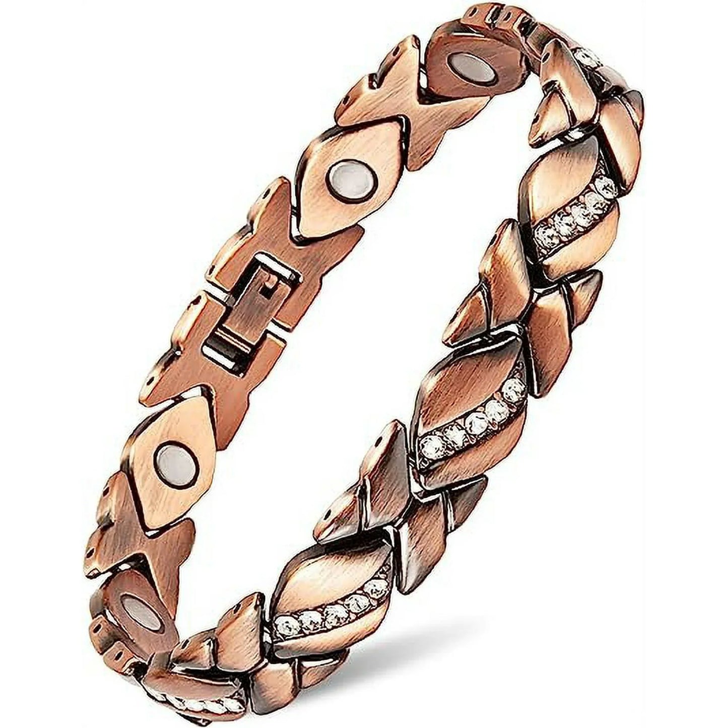 Wollet Magnetic Cooper Bracelets for Women,Gifts for Mom or Wife (6.8 In)