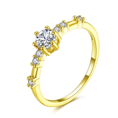 Women Rings Jewelry Accessories Rose Gold Silver Color Wedding Engagement Ring Jewellery Fashion Zircon Rings Fine Metal Ring