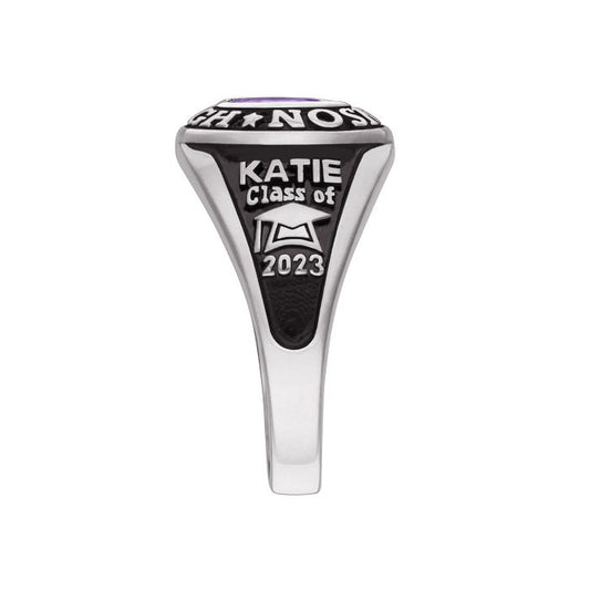 Gold over Sterling Square Mother's Birthstone Ring - 3 Stones