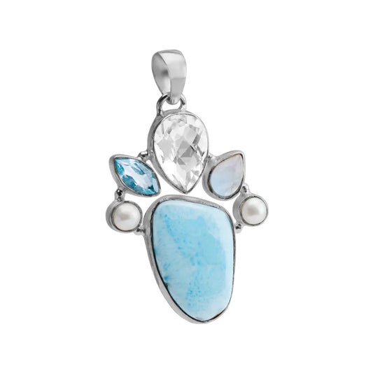 Pearl and Moonstone Sterling Silver Statement Pendant